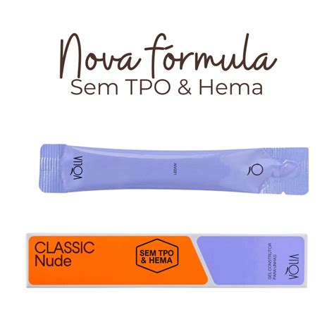 NOVA FÓRMULA Gel Vòlia Classic Nude 14g Para Alongamento de Unhas Sem