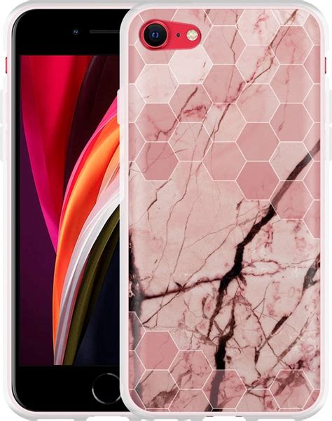 Cazy Hoesje Geschikt Voor Iphone Se 2020 Pink Marble Bol