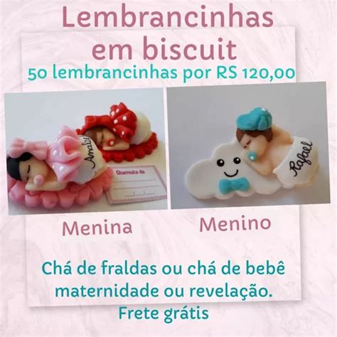 Lembrancinha Para Chá De Bebê De Biscuit - 50 Lembrancinhas Em Biscuit Para Chá De Bebê Chá De Fralda ...