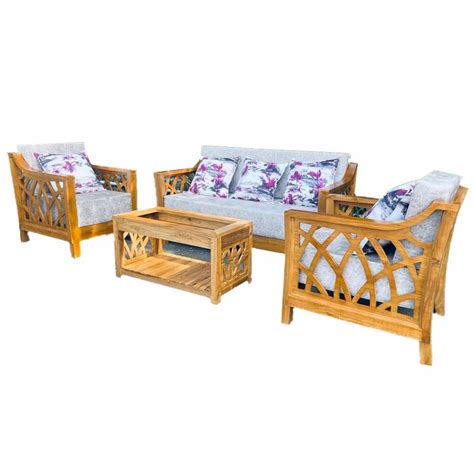 Seater Teak Wood Wooden Sofa Set With Center Table At Rs Piece