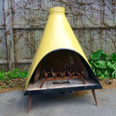 Yellow Enamel Mid-Century Modern Fire Pit | Chairish