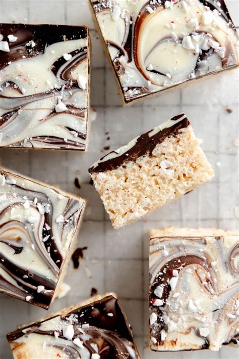 Peppermint Bark Rice Krispie Treats Broma Bakery