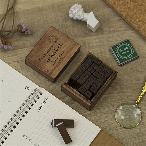 alphabet stamp set wooden letter stamp set rubber stamps  etsy