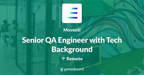 Senior Qa Engineer With Tech Background At Moventi Remote Work From