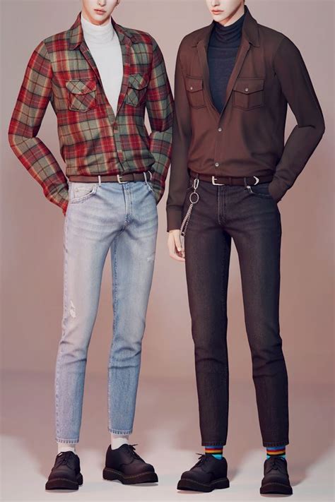 Kk Collar Shirt Kk S Creation Sims Male Clothes Sims Men