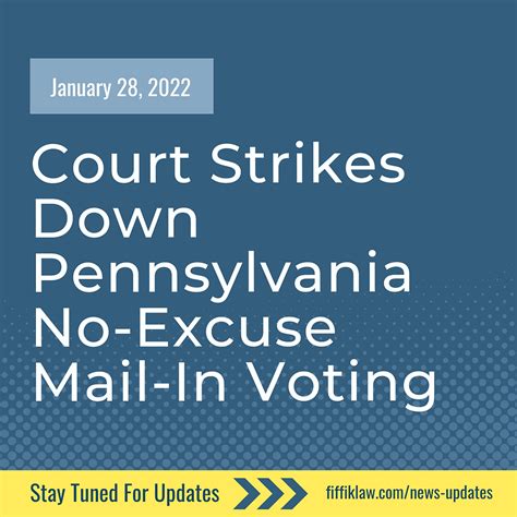 Court Strikes Down Pennsylvania No Excuse Mail In Voting