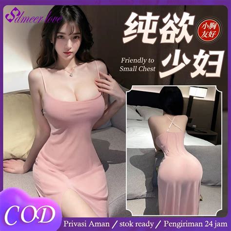 Jual Sexy Lingerie Hot Dress Transparan Dengan Belahan Samping Baju Tidur Wanita A Shopee