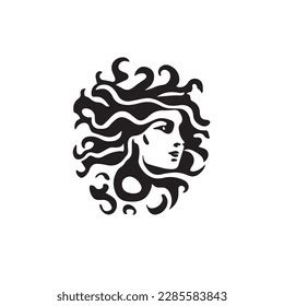 Ancient Greek Gorgon Medusa Woman Head Stock Vector Royalty Free