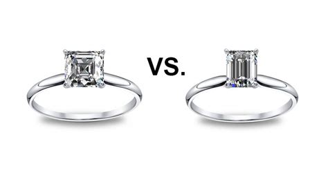 Asscher Cut Vs Emerald Cut Diamond Engagement Rings Diamond Mansion