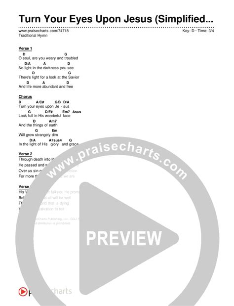 Turn Your Eyes Upon Jesus Simplified Chords Pdf Traditional Hymn