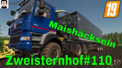 LS19 Zweisternhof 110 Mais Häckseln mit den JD 9800 Landwirtschafts