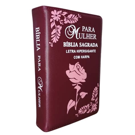 Biblia Sagrada Para Mulher - Bíblia Sagrada para Mulher com Letras Hiper Gigantes e Harpa - Palavras ...