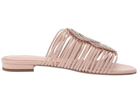 Cecelia New York Darleen Slide Sandal Nude Gold Stone Slip On Caged Mule Flats Nude Gold Stone