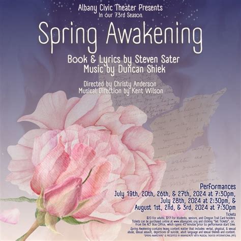 Spring Awakening: Jul. 19 - Aug. 3, 2024 - Albany Civic Theater ...