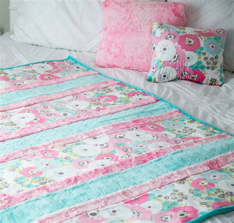 Minky Quilt Pink Minky Blanket Bunny Quilt Patchwork Quilt Baby