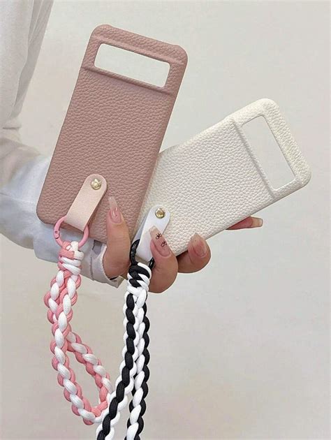 Korea Retro Pu Leather Case With Portable Rope Compatible With Pixel