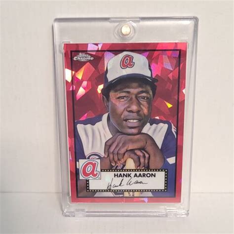 2021 Hank Aaron Topps Chrome Platinum Anniversary Red Atomic Refractor