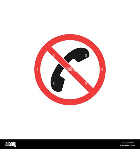 No Call Sign No Phone Icon Flat Vector Illustration Stock Vector Image