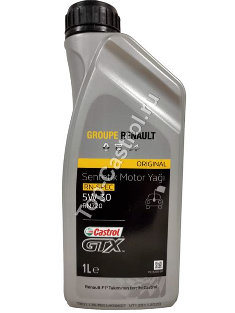 Масло моторное Renault-Castrol GTX RN-SPEC 5W-30 RN720 1л купить 796,68 ...
