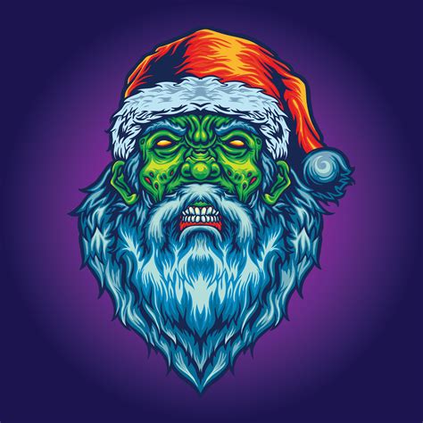 Scary Santa Claus Evil Zombie Christmas Hat Illustrations 4777112