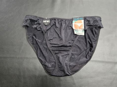 Nwt Black Vanity Fair Satin Bikini Panties Size Xl Ebay