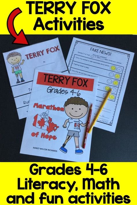 Terry Fox Activities Reading Writing And Math Grades 4 6 4th Grade Math Games Writing