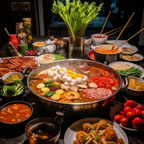 Premium AI Image Hot Pot Night Asian Flavor Explosion