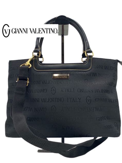 【未使用】 新品 未使用 Gianni Valentino ジャンニヴァレンティノ ブランド ブラック ハンドバッグ ショルダーバッグ