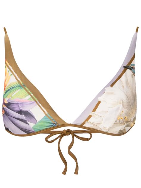 Lenny Niemeyer Carres Triangle Cup Bikini Top Multicolour Farfetch Au