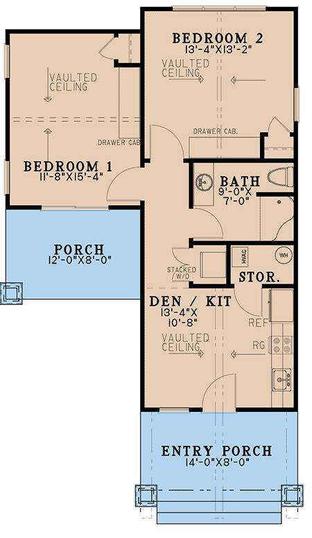 2 Bed Rustic Cabin Plan With 2 Porches 70819mk Architectural Designs House Plans