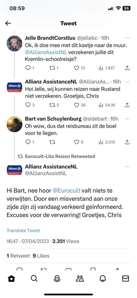 Robert Van Der Noordaa On Twitter X Allianz Regeert Dat Ze Reizen