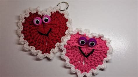 How To Crochet A Googly Eyed Heart Valentine S Keychain Or Pin