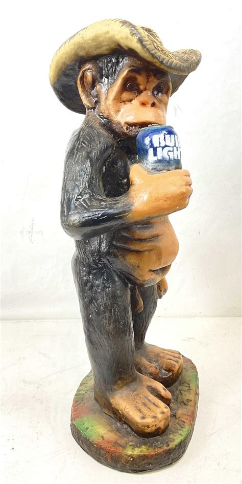 Lot Budweiser Ceramic Bud Light Monkey Statue
