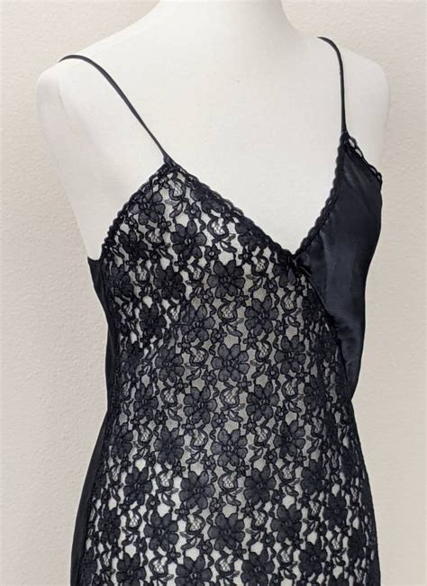 Black Babydoll Lingerie Lace Nightie Sheer Anniversary Gift Etsy