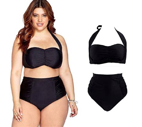 Str J K Pielowy Plus Size Bikini Czarny Push Xxl Oficjalne Archiwum Allegro