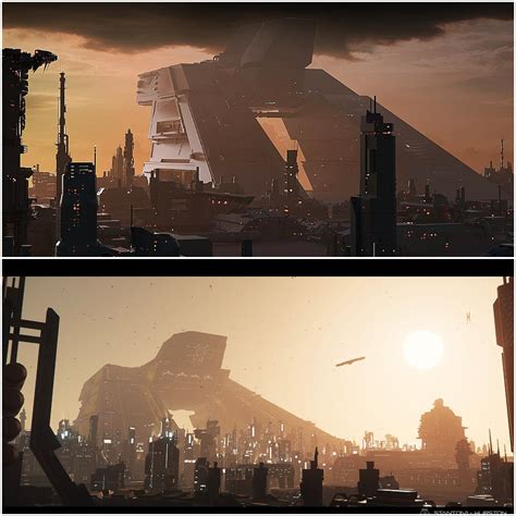 Lorville Landing Zone -- Very Early Concept Art vs Most Recent Frame ...