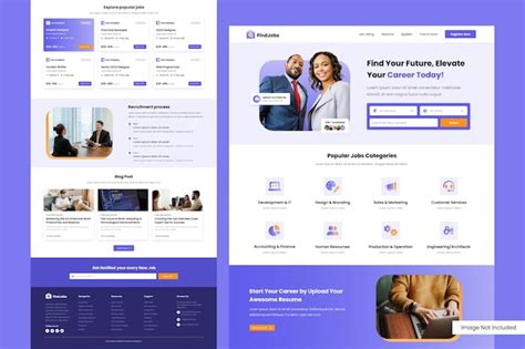 Premium Vector | Vector Landing Page Website Job Career Template Design