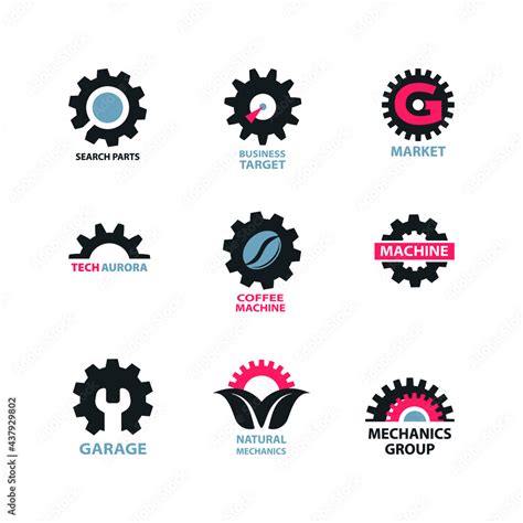 Set Of Gear Wheel Icons And Logos Isolated On White Background