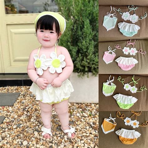 Đồ Bơi Chi Tiết Xinh Xắn Cho Bé Gái Bikini Chụp Ảnh Bông Hoa Cho Bé Từ SS kg Shopee