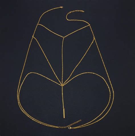 Sexy Deep V Chest Chain Drop Bar Body Chain Bikini Beach Chain Women S Fashion Jewelry