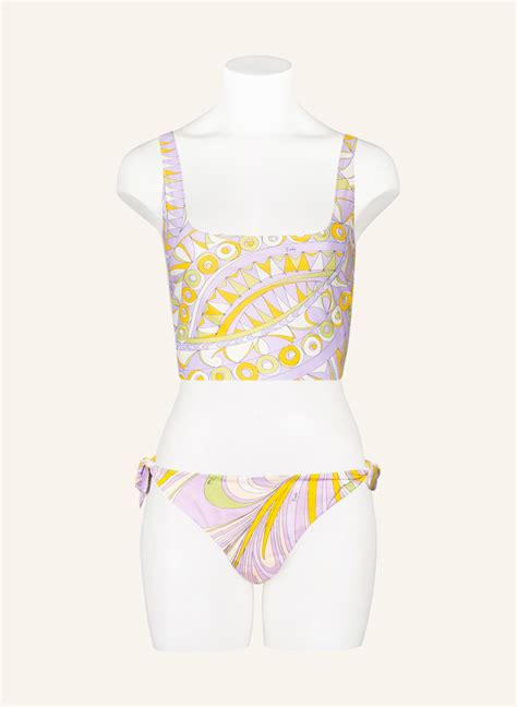 PUCCI Bikini Hose in helllila hellgrün creme