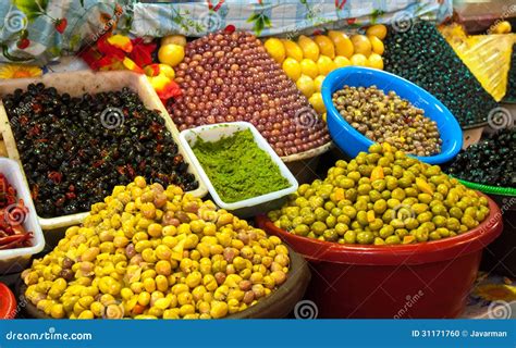 Pickled Olives and Lemons at Moroccan Market Stock Photo - Image of ...