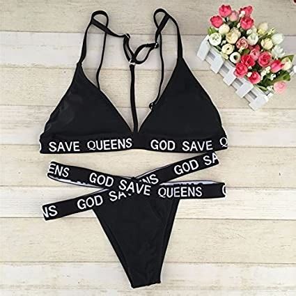 God Save Queens Bikini Set Women S Fashion Swimwear Bikinis Swimsuits On Carousell