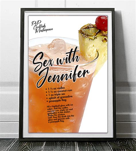 Sex With Jennifer Cocktail Poster Masterpiece Drink By Pop Cocktails Etsy