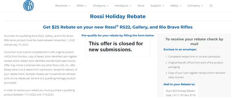 Rossi Rebate Form 2024 Step By Step Guide To Savings