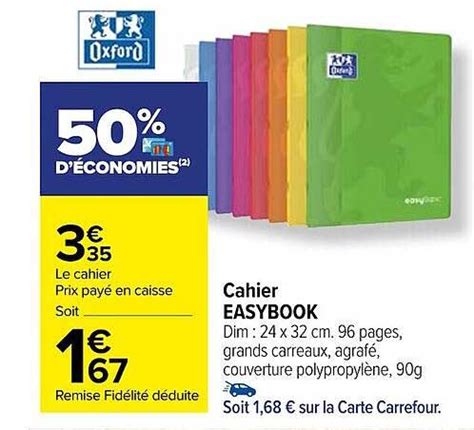 Promo Cahier Easybook Oxford Chez Carrefour Icatalogue Fr