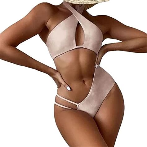 Caritierily Black Bikini Sexy Lady Bikini Tie Dyed One Shoulder Conjoined Swimsuit Bikini Tee