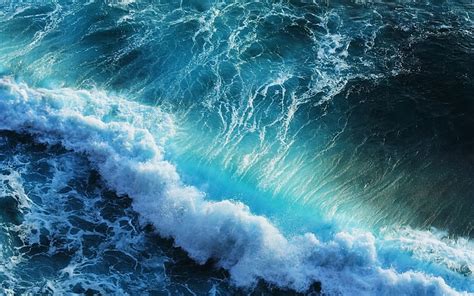 Hd Wallpaper Untitled Sea Water Nature Sun Waves Cyan Blue