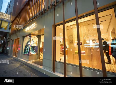 Hong Kong Circa December Street Level View Of Hermes Store In