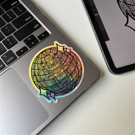 Disco Ball Zentangle Stickers Waterproof Holographic Sticker Etsy